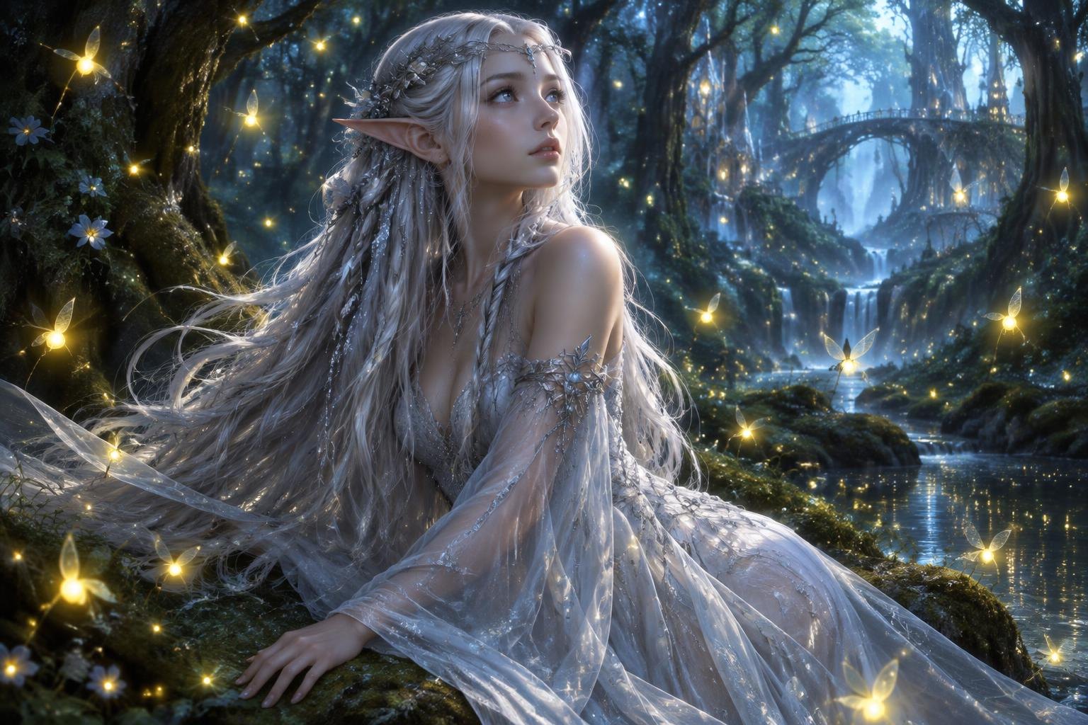Elfka w magicznym lesie