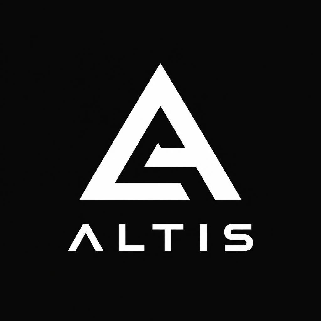 ALTIS — trójkąt z literą A, negatyw