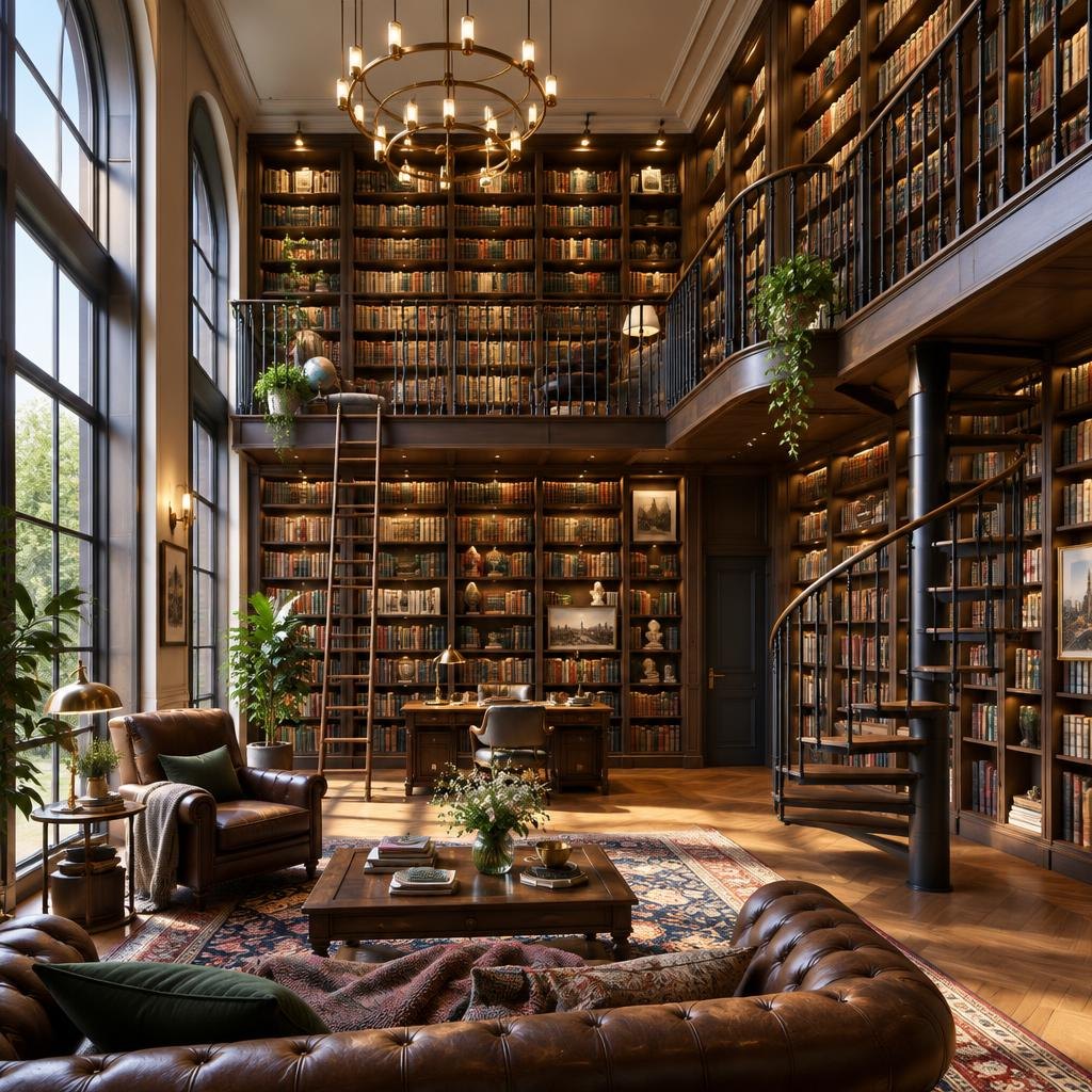 Biblioteka z galerią po sufit